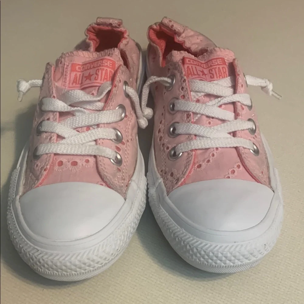 Converse Pink and White Infant Sneakers Classic Low-Top Design NWOT